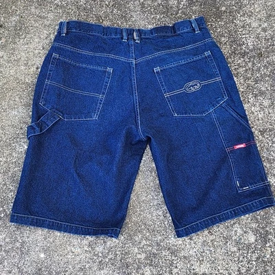 Pantalones Cortos Vaqueros Vintage Ecko Unltd Carpintero Calce Suelto Azul Denim Talla 38 Foto 1 de 4