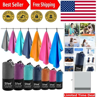 Versatile Microfiber Travel Towels - 2 Pack Quick Dry Sports & Gym Essentials - Image 1 of 4