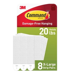 Command 20 Lb XL Heavyweight Picture Hanging Strips 17217-8ES - White - Picture 1 of 5
