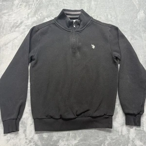 Suéter negro con cremallera de 1/4 cuarto de la U.S. Polo Association talla XS - Imagen 1 de 6