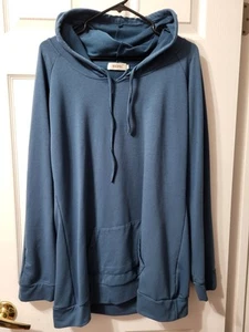 Bepei Kapuzenpullover Kängurutasche Damen Gr. XXL blau langarm - Bild 1 von 8