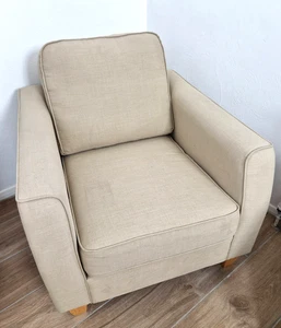 Dante Cream Canvas Armchair - Stylish & Comfortable! Debenhams (Collection only) - Picture 1 of 4