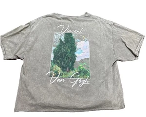 Damen Vincent Van Gogh T-Shirt Grün Kunst L Impression Portrait Ohr MidRiff IML - Bild 1 von 6