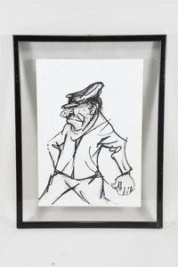 N89G11- Cenisi Künstlergrafik Mischtechnik Karikatur signiert und datiert (19)82 - Picture 1 of 12
