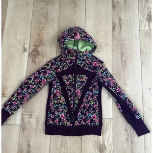 ivivva by Lululemon RARE Floral Scuba Hoodie Garden Party Girls Size 8 - Picture 1 of 6