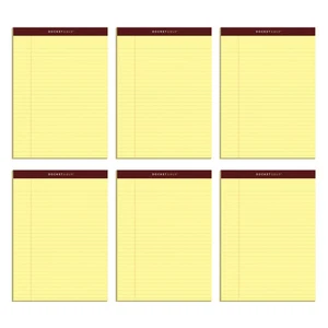 TOPS Docket Gold Premium Writing Pad, Legal Ruled, Canary, 6-Pk - Picture 1 of 3