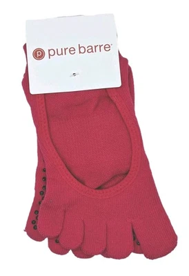 Pure Barre Toe Socks Non Slip Socks for Pilates/Ballet Fuschia Pink Size M NEW - Image 1 of 4