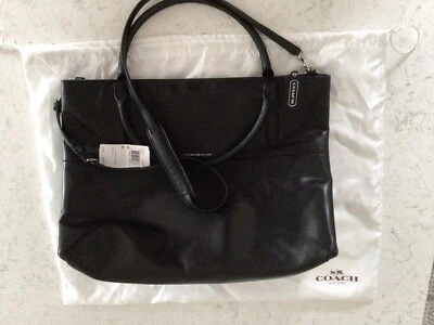New Coach Large Soft Borough Bag, 32290 Black Nappa Leather Silver HW with tags - Image 1 of 4