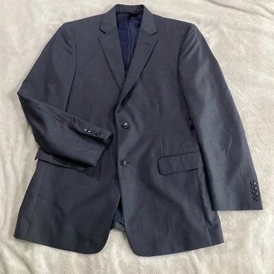 JOS A BANK Mens 42L Dark Grey Windowpane Plaid Sport Coat Jacket Blazer Tailored - Image 1 of 4