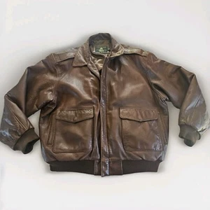 Orvis Genuine Lamb Leather Bomber Jacket Brown XXL - Picture 1 of 11