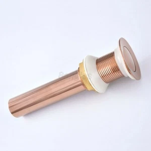 Rose Gold Brass Bathroom Vessel Sink Drain Pop-Up Drain Without Overflow 8sd078 - Picture 1 of 8