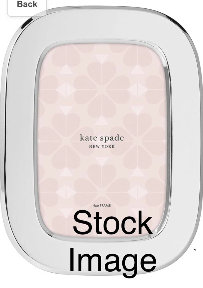 KATE SPADE NEW YORK Lenox 4x6 银色椭圆形名人南街 全新带盒  — 第 1/4 张图片