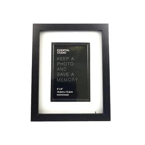 Black Photo Frame Free Standing Wooden Home Decor Fits One 4" x 6" Picture 25cm - Picture 1 of 1
