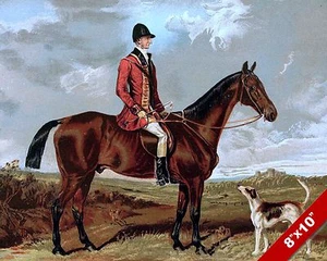 ENGLISHMAN FOX HUNT HORSE & DOG EQUESTRIAN HUNTING ART PAINTING CANVAS PRINT - Picture 1 of 1