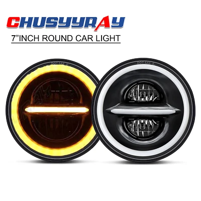 1 CONJUNTO de faros LED redondos de 7 pulgadas para furgoneta Chevrolet P10 P20 P30 haz alto-bajo con DRL Foto 1 de 4