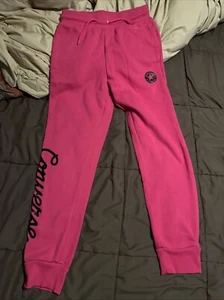 Converse Chuck Taylor All Star Girls Joggers Size L Pink Fleece Buy Now Offer - Picture 1 of 10
