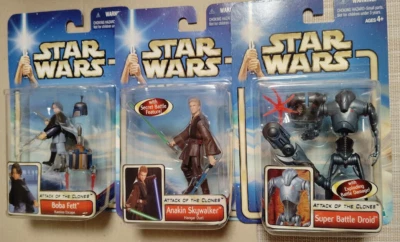 Figurines Star Wars 4 blisters figures set Palpatine Skywalker Hasbro Boba Fett - Photo 1/4