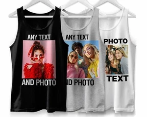 Camiseta sin mangas con imagen personalizada Camiseta deportiva Gimnasio Texto personalizado Foto Chaleco para hombres Mujeres - Imagen 1 de 6