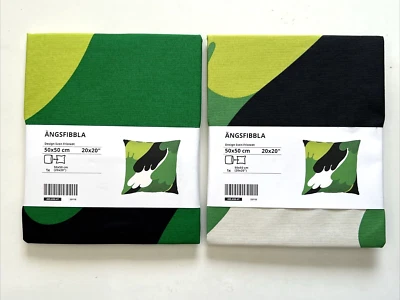 Lot of 2 Ikea ANGSFIBBLA Pillow Cushion Cover 20" x 20" Multicolor Green - Image 1 of 4
