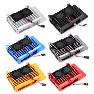 Aluminum Case with Dual Fan Aluminum Alloy Case Fit for Raspberry Pi 4 Model B - Bild 1 von 18