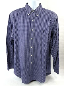VINTAGE Ralph Lauren Button Up Shirt 16.5 34/35 Yarmouth Purple Check - Picture 1 of 13