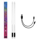 3X(LED Light Emitting Drumsticks 15 Colour Gradient USB Rechargeable+Switch4694