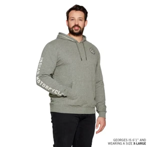 Indian Motorcycles Men's I Script Patch Hoodie Gray 2864967 - Picture 1 of 8