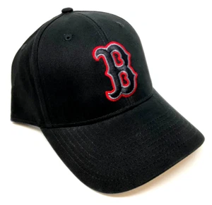 MLB BOSTON RED SOX LOGO BLACK ADJUSTABLE CURVED BILL BASEBALL HAT CAP RETRO MENS - Picture 1 of 4