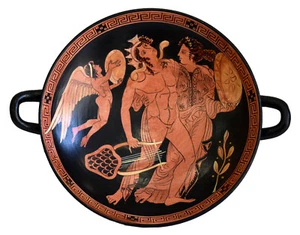 Dionysus with Ariadne and Eros small Red figure Kylix Vase - British Museum - Picture 1 of 2