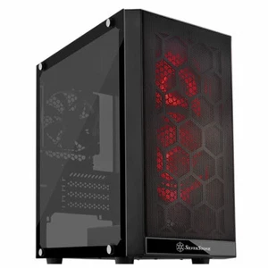 SilverStone PRECISION 15 RGB Gaming Tower Case No PSU mATX Tempered Glass - Picture 1 of 9