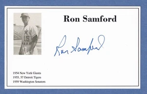 Baseballspieler RON SAMFORD Dez.2021 handsignierte 3x5 Karteikarte - 1954-59 - Bild 1 von 1