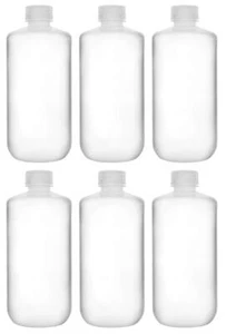 6PK Reagent Bottles 500ml - Narrow Mouth with Screw Cap - Polypropylene - Tra... - Picture 1 of 5