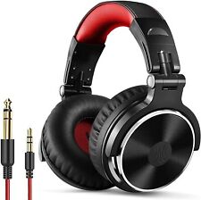 Wired Over Ear Headphones Hi-Fi Sound 3.5mm Audio Jack Red