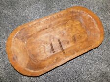Carved Wooden Dough Bowl Primitive Wood Trencher Tray Rustic Home Decor  21 1/4"