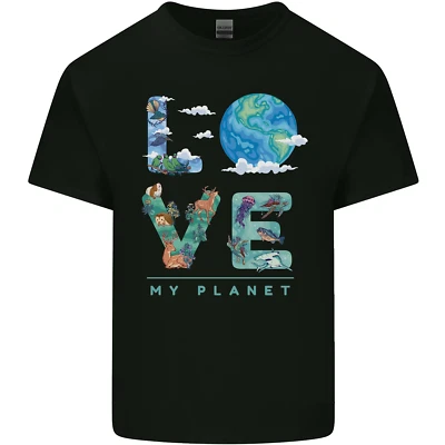Love My Planète Climate Change Environnement Homme Coton T-Shirt - Photo 1/4
