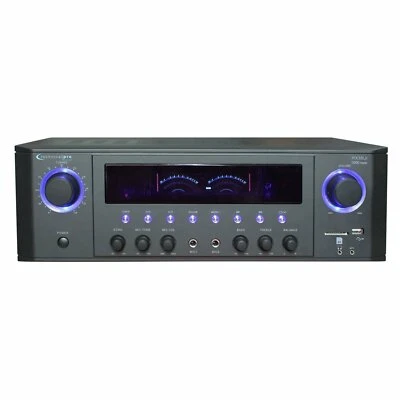 Technical Pro 1000W Stereo Receiver with USB & SD Card Inputs in Black, RX38UR - Image 1 of 2