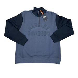 NWT HARLEY DAVIDSON STAPLE 1/4 ZIP MOCK SWEATSHIRT SZ SMALL - Picture 1 of 2