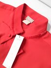 New Chico's Women's Ruffle-Front Blouse Size 1 Red Button Up Top 570299101
