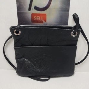 MARGOT Black Small Slim Leather Crossbody Purse Bag - Picture 1 of 6