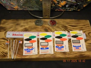 TYCO B7987 Stickers Labels Die Cut Used Goodyear USA Flag and 6 Flagpoles - Picture 1 of 4