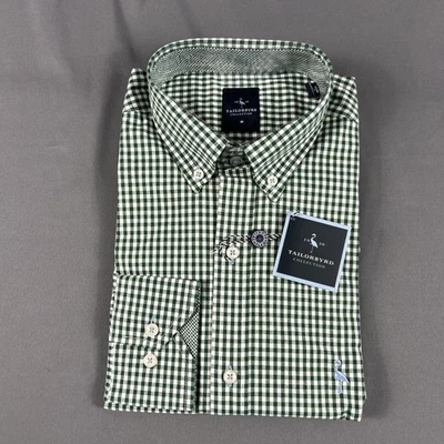 Camisa deportiva Tailorbyrd cuadros guinga LS mediana verde algodón spandex precio de venta sugerido por el fabricante $99 Foto 1 de 4