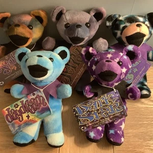 5 x Grateful Dead Beanie Bear Collectibles Liquid Blue 1998 - Tour Bears + Jerry - Picture 1 of 24