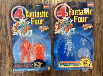 Lote De Colección Cuatro Fantásticos Marvel Antorcha Humana Y Mujer Invisible Figuras Toybiz  Foto 1 de 4