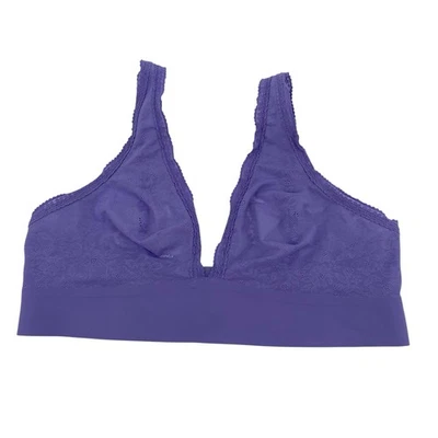 Sujetador Bralette Aerie Smoothez Talla Grande Encaje Sin Forro Sin Alambres Púrpura Foto 1 de 4