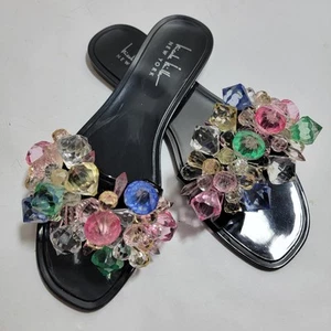 Nicole Miller York Rouge Colorful Crystal Sandals Size 7 - Picture 1 of 10