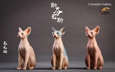 JXK 加拿大无毛猫宠物狮身人面像 1/6 雕像动物玩具收藏装饰礼物 — 第 1/4 张图片