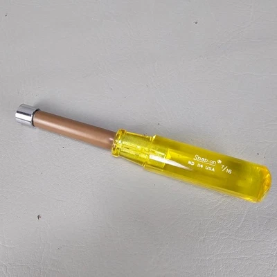 Snap-on Tools ND114 7/16" Hollow Shaft Nut Driver Yellow Handle USA  - Image 1 of 4