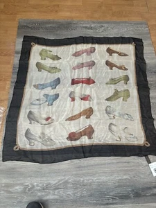 Vintage ECHO 100% Silk Smithsonian 1999 Collectible Shoes Scarf 34” X 34” NWT - Picture 1 of 5
