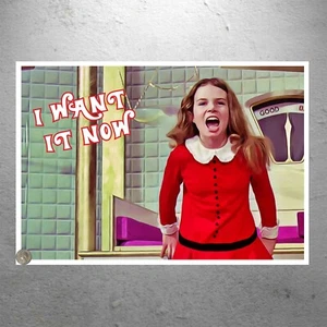 Willy Wonka - Sal de Veruca ¡La quiero ahora! Huevo de oro - Cartel estampado de arte/obra de arte - Imagen 1 de 2
