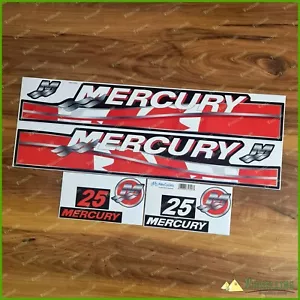 Mercury Outboard Motor 25 HP Canada Laminated Decals Stickers Salt Blue Water - Picture 1 of 2